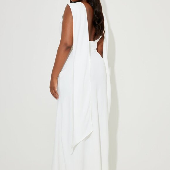 Odd Muse Drape Maxi Dress White - S - Picture 2 of 5
